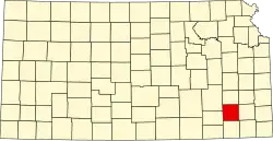 Wilson County na mapě Kansasu