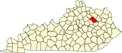 Bath County na mapě Kentucky