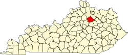 Bourbon County na mapě Kentucky