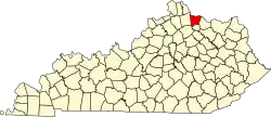 Bracken County na mapě Kentucky