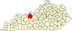 Breckinridge County na mapě Kentucky