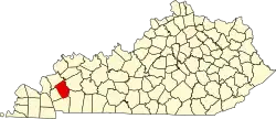 Caldwell County na mapě Kentucky