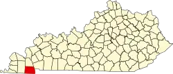 Calloway County na mapě Kentucky