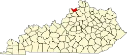 Carroll County na mapě Kentucky