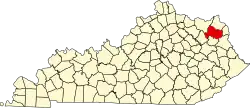 Carter County na mapě Kentucky