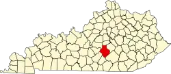 Casey County na mapě Kentucky