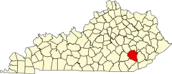 Clay County na mapě Kentucky