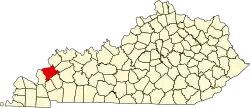 Crittenden County na mapě Kentucky