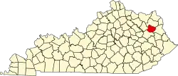 Elliott County na mapě Kentucky