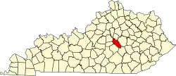 Garrard County na mapě Kentucky