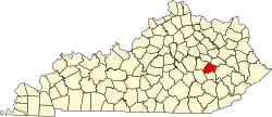Lee County na mapě Kentucky