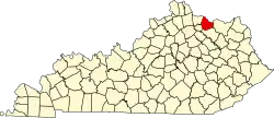 Mason County na mapě Kentucky