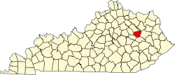Menifee County na mapě Kentucky