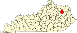 Rowan County na mapě Kentucky
