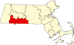 Hampden County na mapě Massachusetts