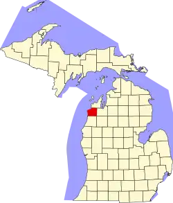 Benzie County na mapě Michiganu