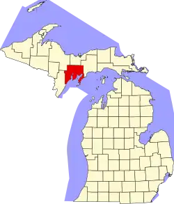 Delta County na mapě Michiganu