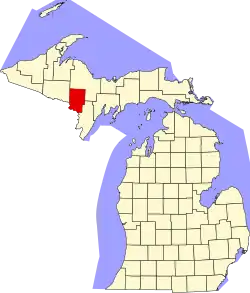 Dickinson County na mapě Michiganu