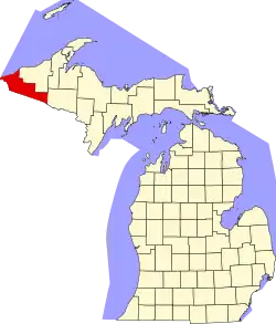 Gogebic County na mapě Michiganu