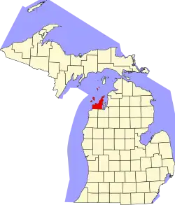 Leelanau County na mapě Michiganu