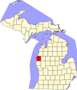 Mason County na mapě Michiganu