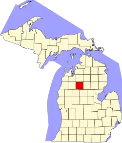 Missaukee County na mapě Michiganu