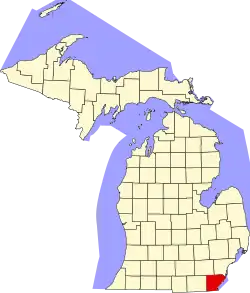 Monroe County na mapě Michiganu