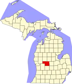 Montcalm County na mapě státu Michigan