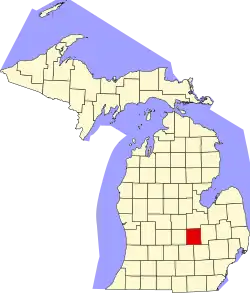 Shiawassee County na mapě Michiganu