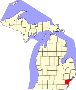 Wayne County na mapě Michiganu