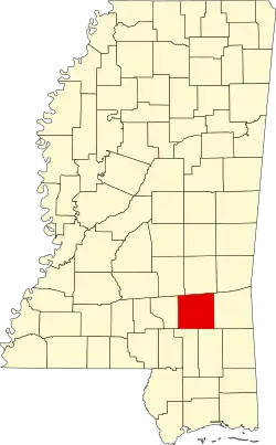 Jones County na mapě Mississippi