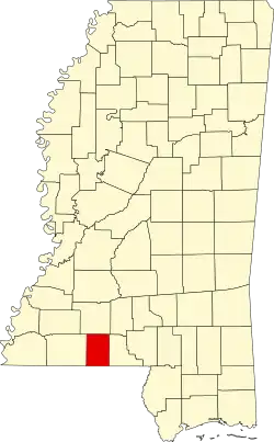 Pike County na mapě Mississippi