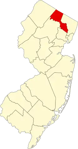 Passaic County na mapě New Jersey