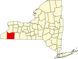 Cattaraugus County na mapě New Yorku