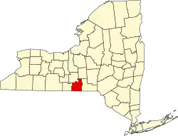 Tioga County na mapě New Yorku