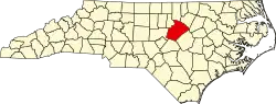 Wake County na mapě Severní Karolíny
