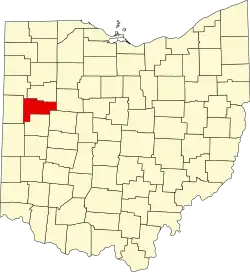 Auglaize County na mapě Ohia