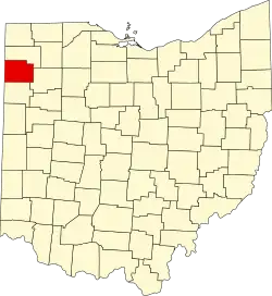 Paulding County na mapě Ohia