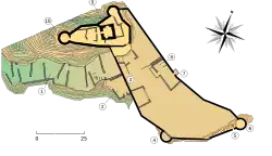 plán hradu Puilaurens