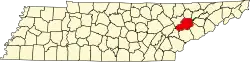 Knox County na mapě Tennessee