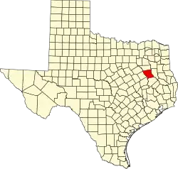 Anderson County na mapě státu Texas