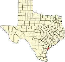 Aransas County na mapě Texasu