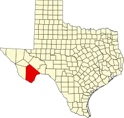 Brewster County na mapě Texasu