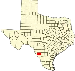 Dimmit County na mapě Texasu