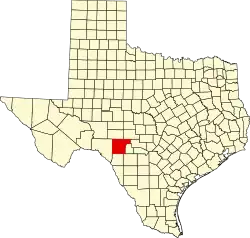 Edwards County na mapě Texasu