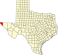 El Paso County na mapě Texasu