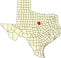Erath County na mapě Texasu