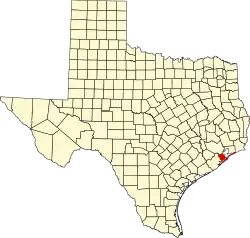 Galveston County na mapě Texasu