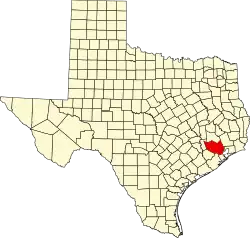 Harris County na mapě Texasu