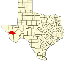 Jeff Davis County na mapě Texasu